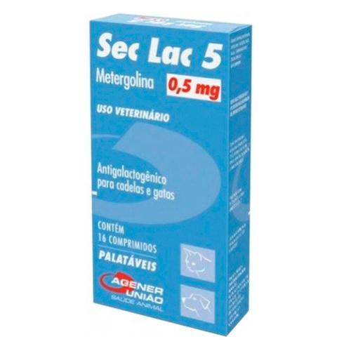 Antigalactogênico Agener União Sec Lac para Cadelas e Gatas 16 Comprimidos - 0,5 mg