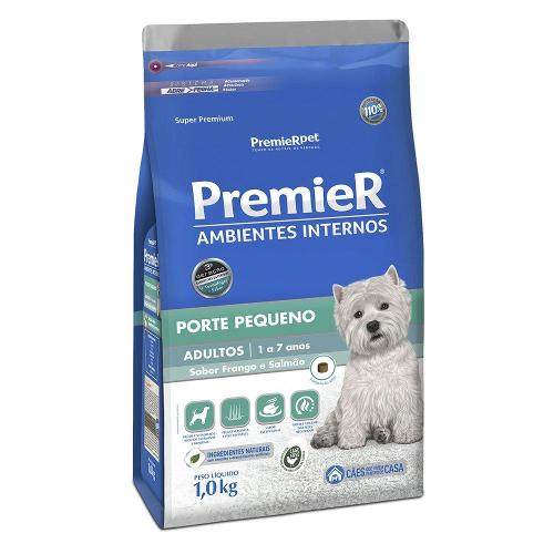 Ração Premier Pet Ambientes Internos Cães Adultos Frango e Salmão - 1 Kg