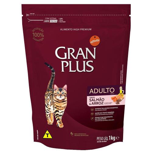 Ração GranPlus Salmão e Arroz para Gatos Adultos - 1 Kg