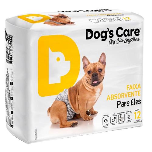 Faixa Absorvente Dog's Care Ecofralda Gel para Macho com 12 Unidades - Tam. G