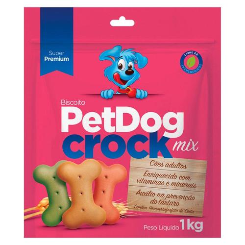 Biscoito PetDog Crock Mix para Cães Adultos - 1 Kg