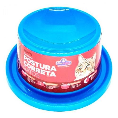 Comedouro Postura Correta Azul para Gatos - Tam. P