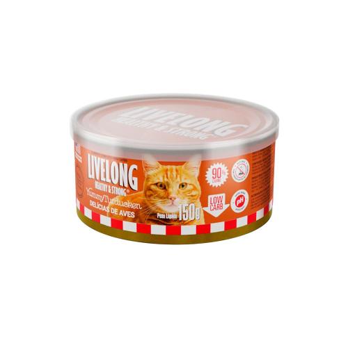 Alimento Natural Livelong Delícias de Aves para Gatos - 150 g