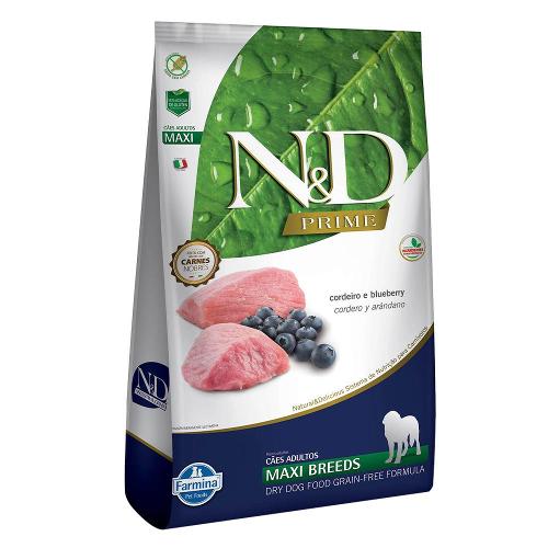 Ração Farmina N&D Prime Cordeiro e Blueberry Cães Adultos Raças Grandes - 10,1 Kg