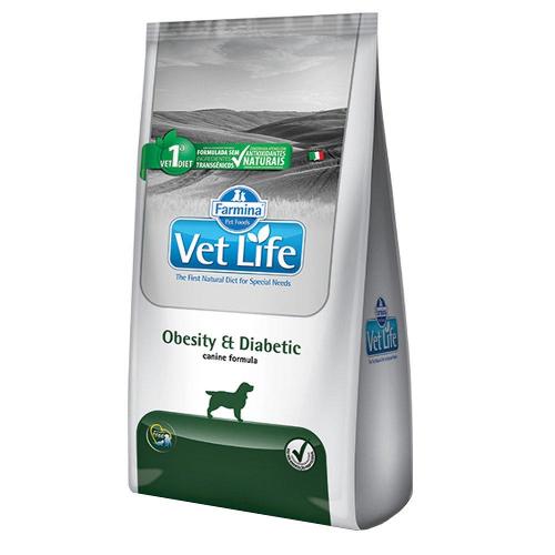 Ração Farmina Vet Life Natural Obesity & Diabetic para Cães Adultos Obesos ou Diabéticos - 2 Kg