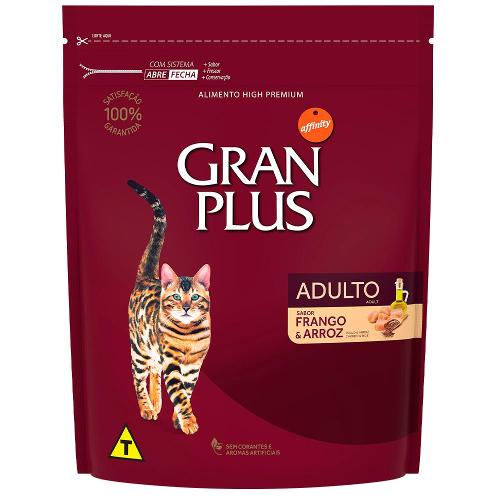 Ração Gran Plus Frango e Arroz para Gatos Adultos - 1 Kg