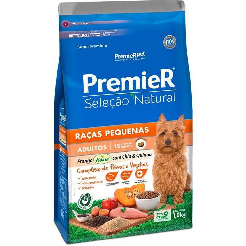 Ração Premier Pet Seleção Natural Frango Korin com Chia & Quinoa Cães Adultos Raças Pequenas - 1 Kg