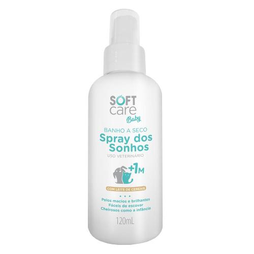 Banho a Seco Soft Care Baby Spray dos Sonhos para Cães e Gatos +1M - 120 mL