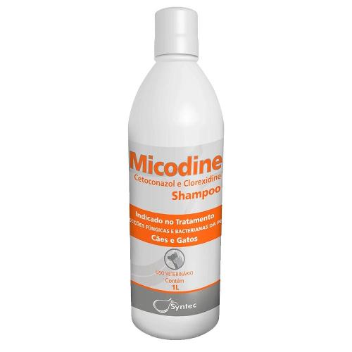 Micodine Shampoo Syntec Cetoconazol e Clorexidine para Cães e Gatos - 1 Litro