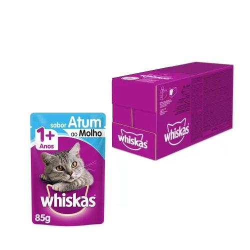 #Kit Ração Úmida Whiskas Sachê Atum ao Molho para Gatos Adultos - 20 Unidades#