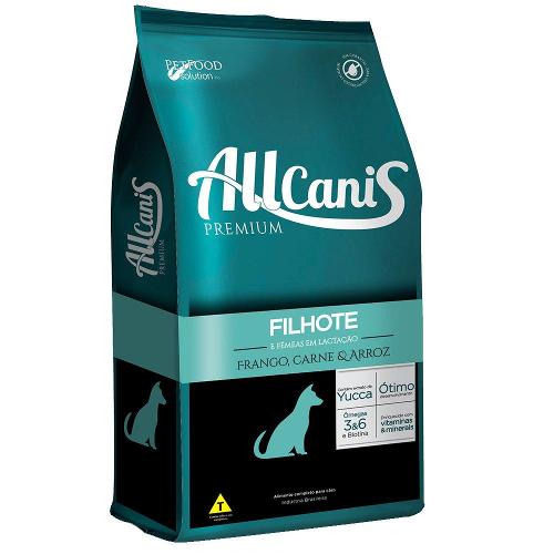 Ração Allcanis Premium Especial Filhote/ Femêa em Lactação Frango, Carne e Arroz - 15 Kg