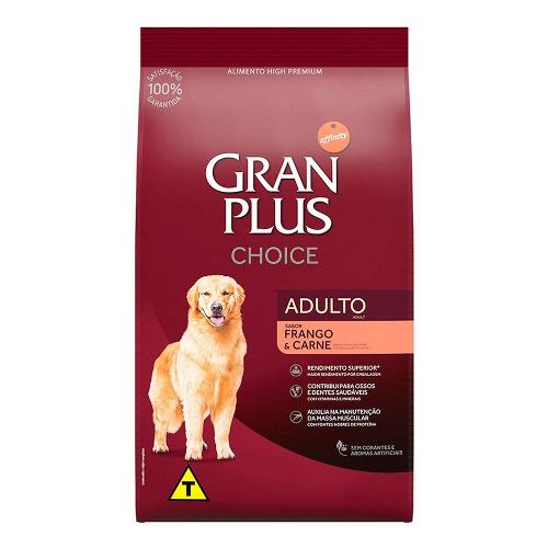 Ração GranPlus Choice Frango e Carne Cães Adultos - 10,1 Kg