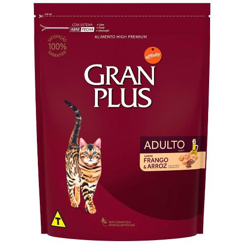 Ração Gran Plus Frango e Arroz para Gatos Adultos - 3 Kg