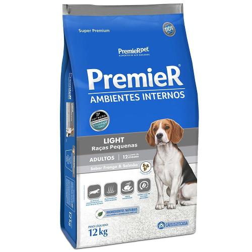 Ração Premier Ambientes Internos Cães Adultos Light - 12 Kg