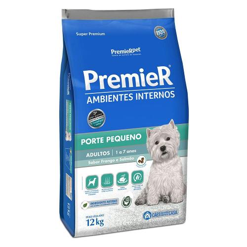 Ração Premier Pet Ambientes Internos Cães Adultos Frango e Salmão - 12 Kg
