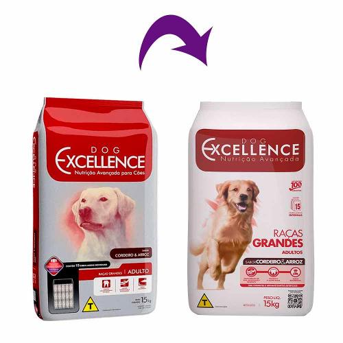 Ração Seca Dog Excellence Cordeiro e Arroz para Cães Adultos Raças Grandes - 15 Kg