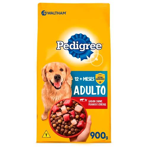 Ração Seca Pedigree Carne, Frango e Cereais para Cães Adultos Raças Médias e Grandes - 900 g