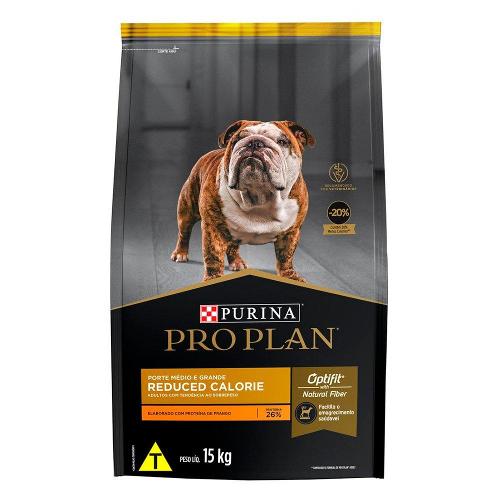 Ração Seca Nestlé Purina Pro Plan Calorias Reduzidas Frango Cães Adultos Raças Médias e Grandes