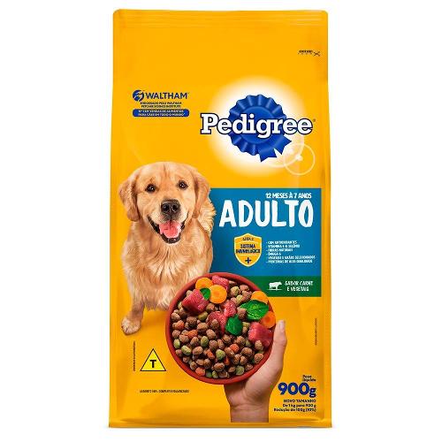 Ração Seca Pedigree Carne e Vegetais para Cães Adultos Raças Médias e Grandes - 900 g