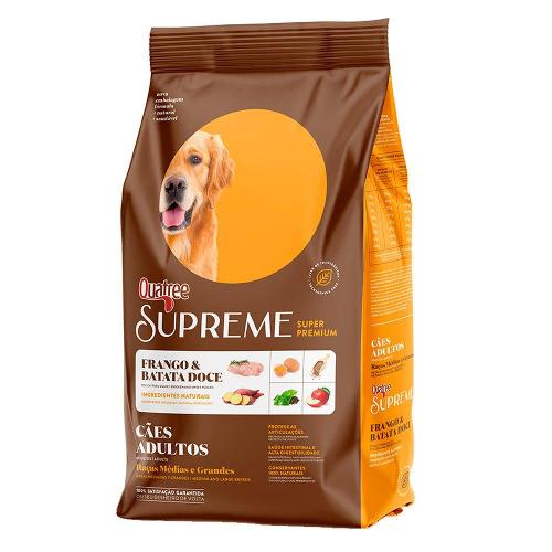Ração Seca Quatree Supreme Frango e Batata Doce Cães Adultos Raças Médias e Grandes - 15 Kg