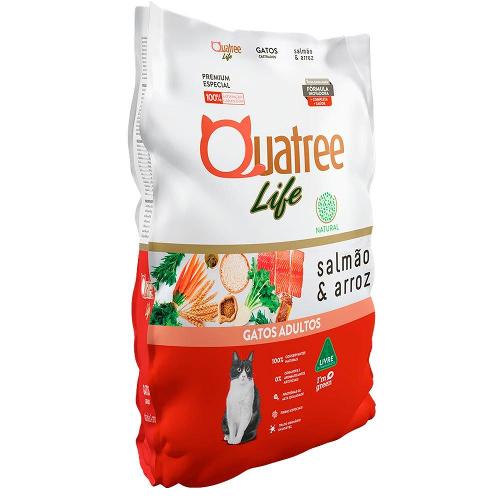 Ração Seca Quatree Life Salmão e Arroz Gatos Adultos - 1 Kg