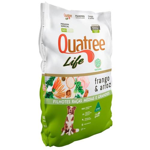 Ração Seca Quatree Life Frango e Arroz Cães Filhotes Raças Médias e Grandes - 20 Kg