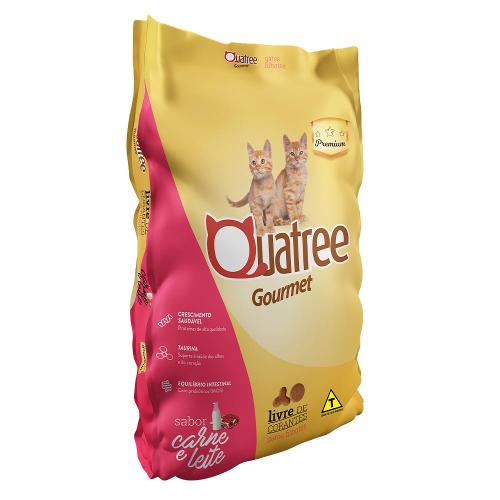 Ração Quatree Gourmet Carne e Leite Gatos Filhotes - 1 Kg