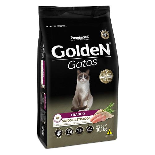 Ração Golden Gatos Adultos Castrados Frango - 10 Kg