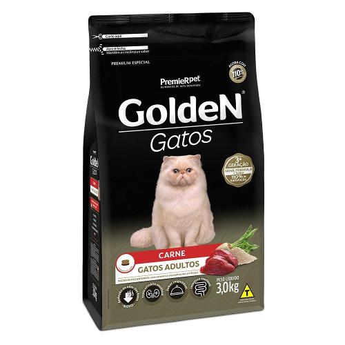 Ração Seca PremieR Pet Golden Gatos Adultos Carne - 3 Kg