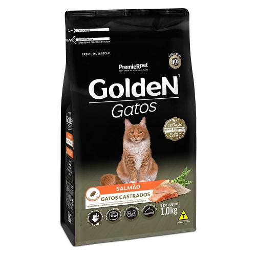 Ração Golden Salmão Gatos Adultos Castrados - 1 Kg