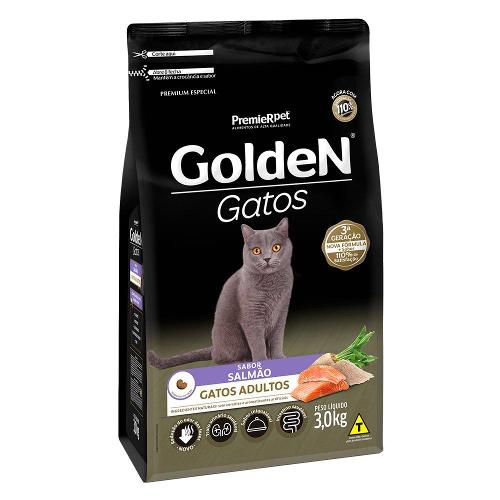 Ração Seca PremieR Pet Golden Gatos Adultos Salmão - 3 Kg