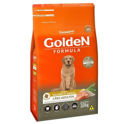 Ração Golden Formula Cães Adultos Salmão e Arroz - 3 Kg