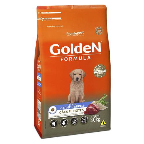 Ração Golden Formula Cães Filhotes Carne e Arroz - 3 Kg