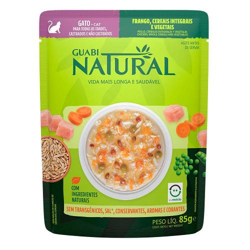 Ração Úmida Guabi Natural Frango, Cereias e Vegetais para Gatos - 85 g