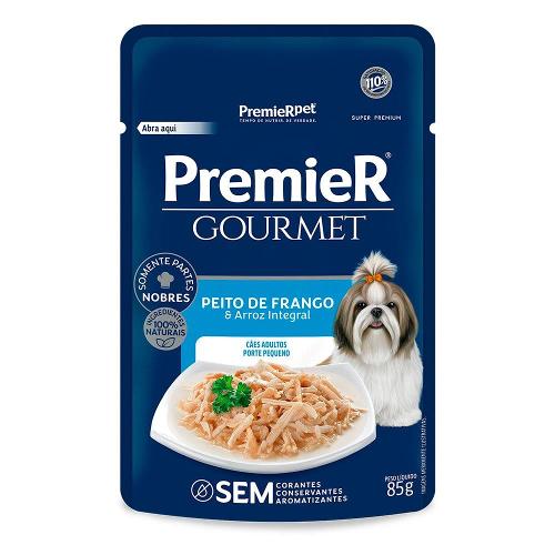 Ração Úmida Premier Gourmet Peito de Frango e Arroz Integral para Cães Adultos Porte Pequeno - 85 g