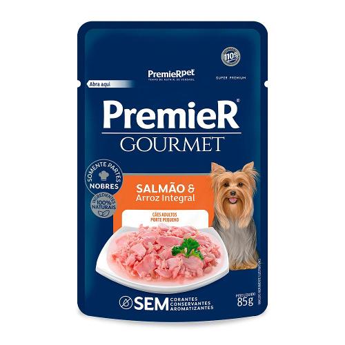 Ração Úmida Premier Gourmet Salmão e Arroz Integral para Cães Adultos Porte Pequeno - 85 g