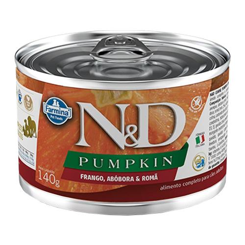 Ração Úmida Lata Farmina N&D Pumpkin Frango, Abóbora & Romã para Cães Adultos - 140 g