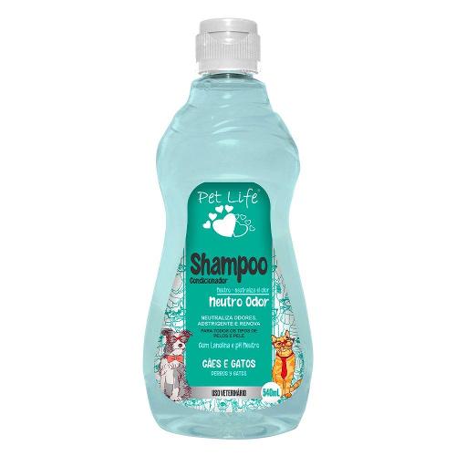 Shampoo Condicionador para Cães e Gatos com Lanolina Neutro Pet Life - 540 mL