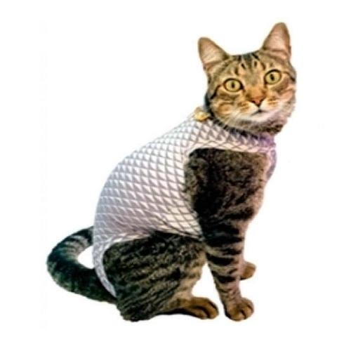 Roupa Pós Castração Pet Med Ultralight Color Cinza Geo para Gatos - Tam. 05