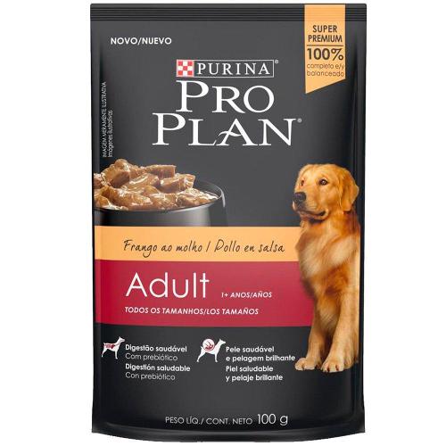 Ração Úmida Nestlé Purina Pro Plan Frango ao Molho Cães Adultos - 100 g