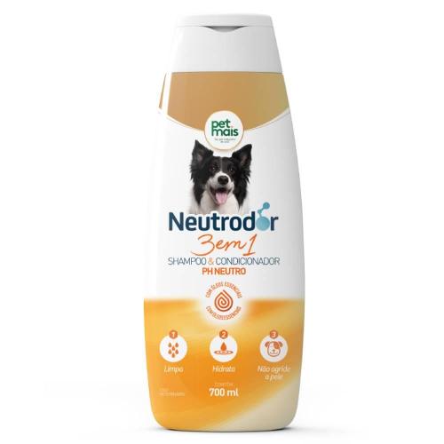 Shampoo e Condicionador Petmais 3 em 1 Neutrodor Neutro para Cães - 700 mL