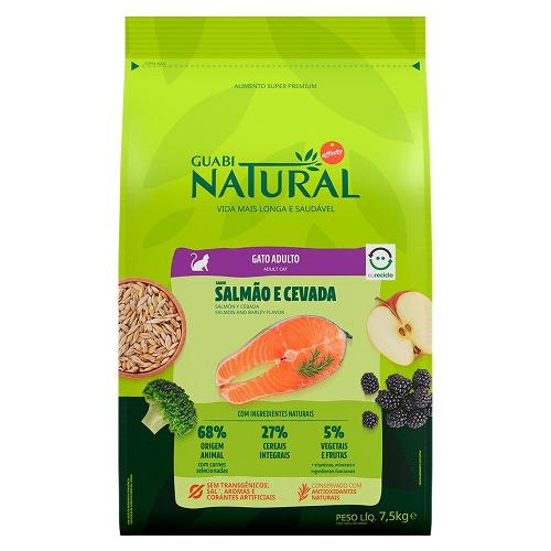 Ração Guabi Natural Salmão e Cevada Gatos Adultos - 7,5 Kg