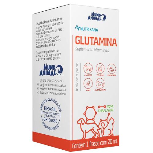 Suplemento Alimentar Glutamina Mundo Animal Nutrisana - 20 mL