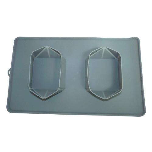 Comedouro e Bebedouro Silicone Quadrado Cinza - Tam. Único