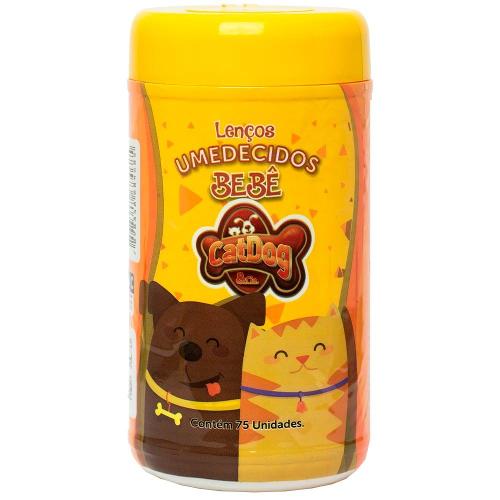 Lenços Umedecidos CatDog & Cia Bebê para Cães e Gatos - 75 Unidades