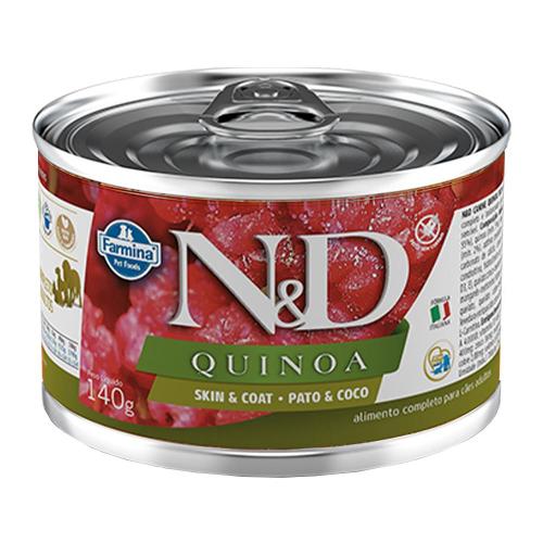 Ração Úmida Lata Farmina N&D Quinoa Skin & Coat Pato & Coco para Cães Adultos - 140 g