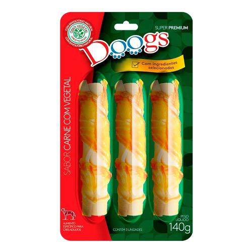Petisco Doogs Roll Carne com Vegetal para Cães - 140 g
