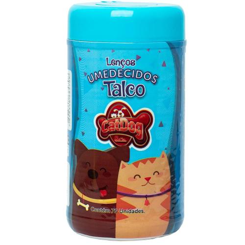 Lenços Umedecidos CatDog & Cia Talco para Cães e Gatos - 75 Unidades
