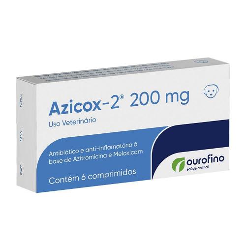 Antibiótico e Anti-inflamatório Ouro Fino Azicox 2 de 6 Comprimidos - 200 mg