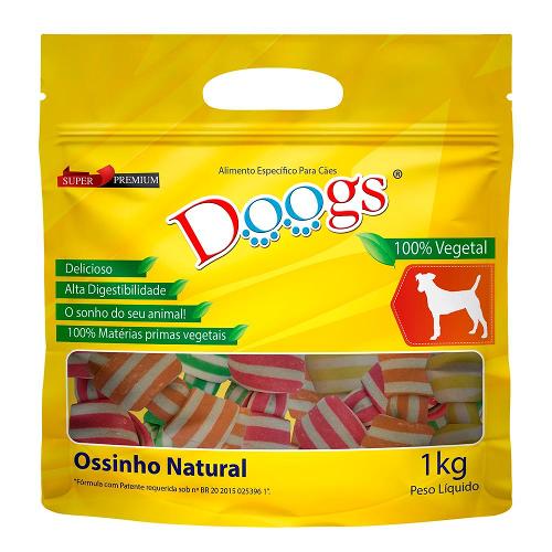 Osso Doogs Colorido Nó Médio 5/6 para Cães - 1 Kg